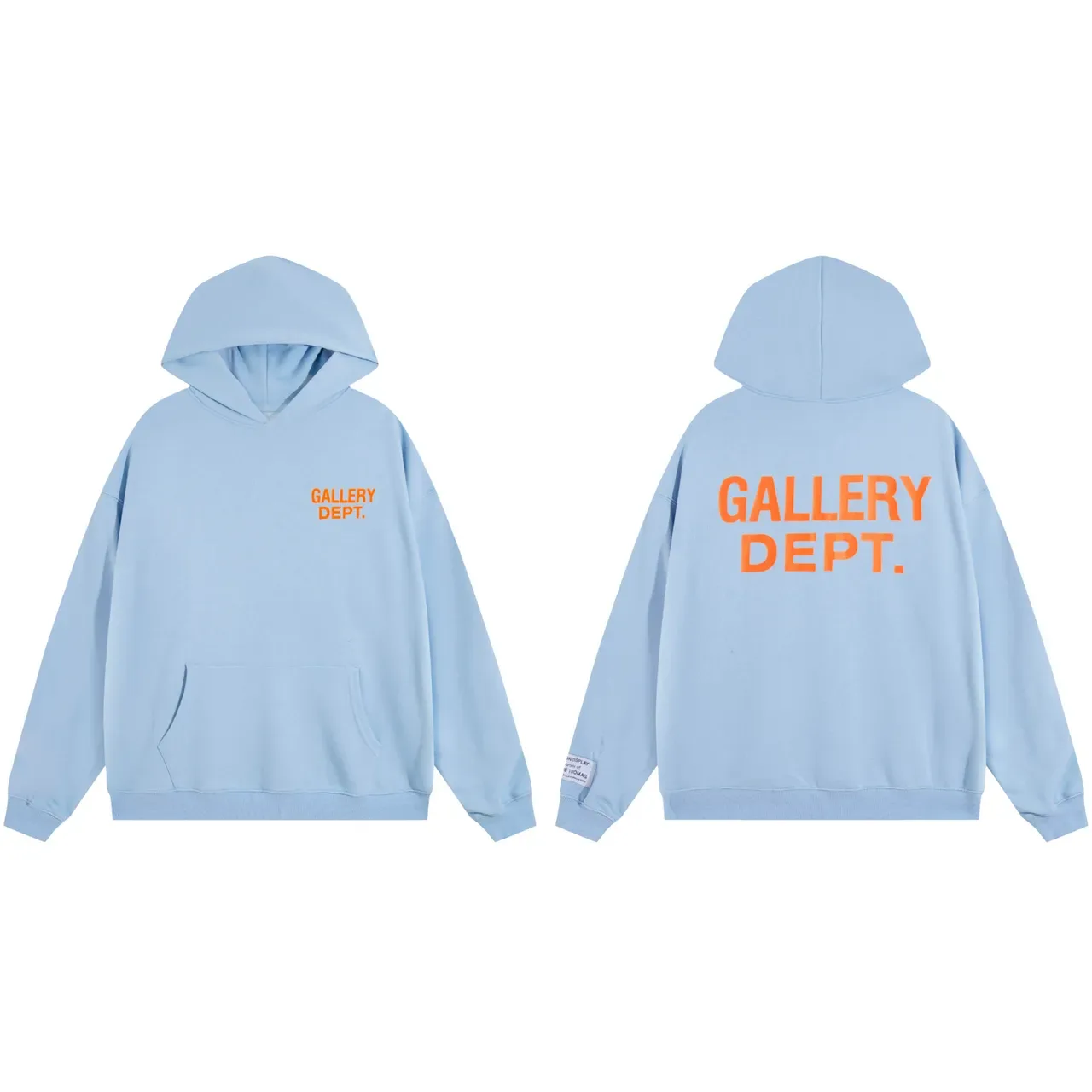 جاكيت هودي Gallery Dept أسود Oversized Fit لوجو مطبوع شاشي 3