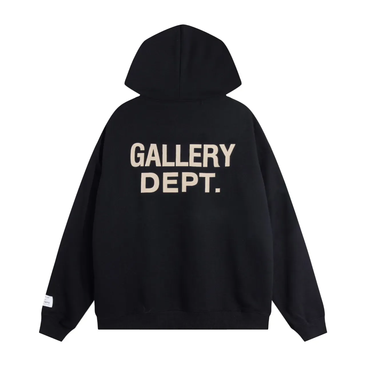 جاكيت هودي Gallery Dept أسود Oversized Fit لوجو مطبوع شاشي 9