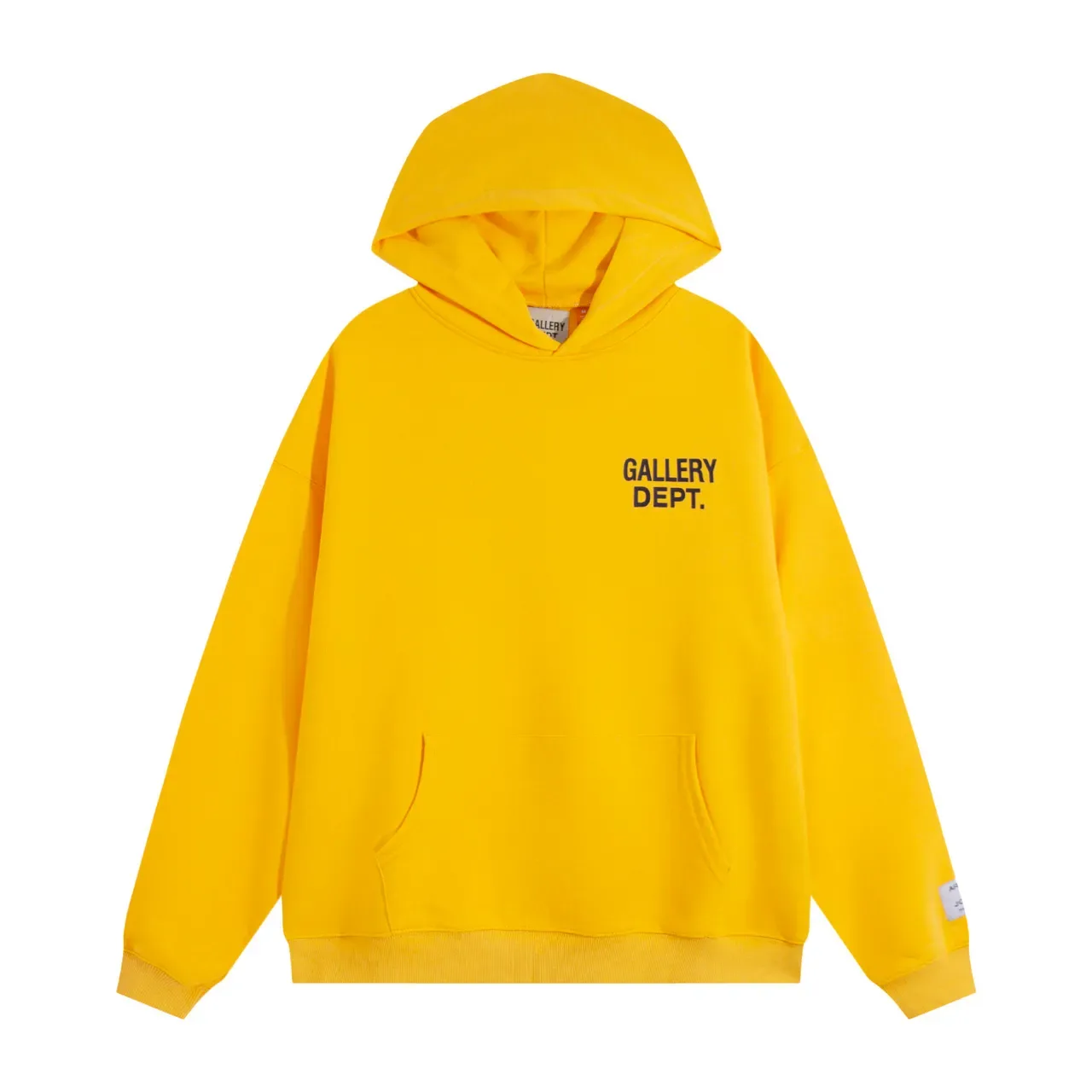 جاكيت هودي Gallery Dept أسود Oversized Fit لوجو مطبوع شاشي 16