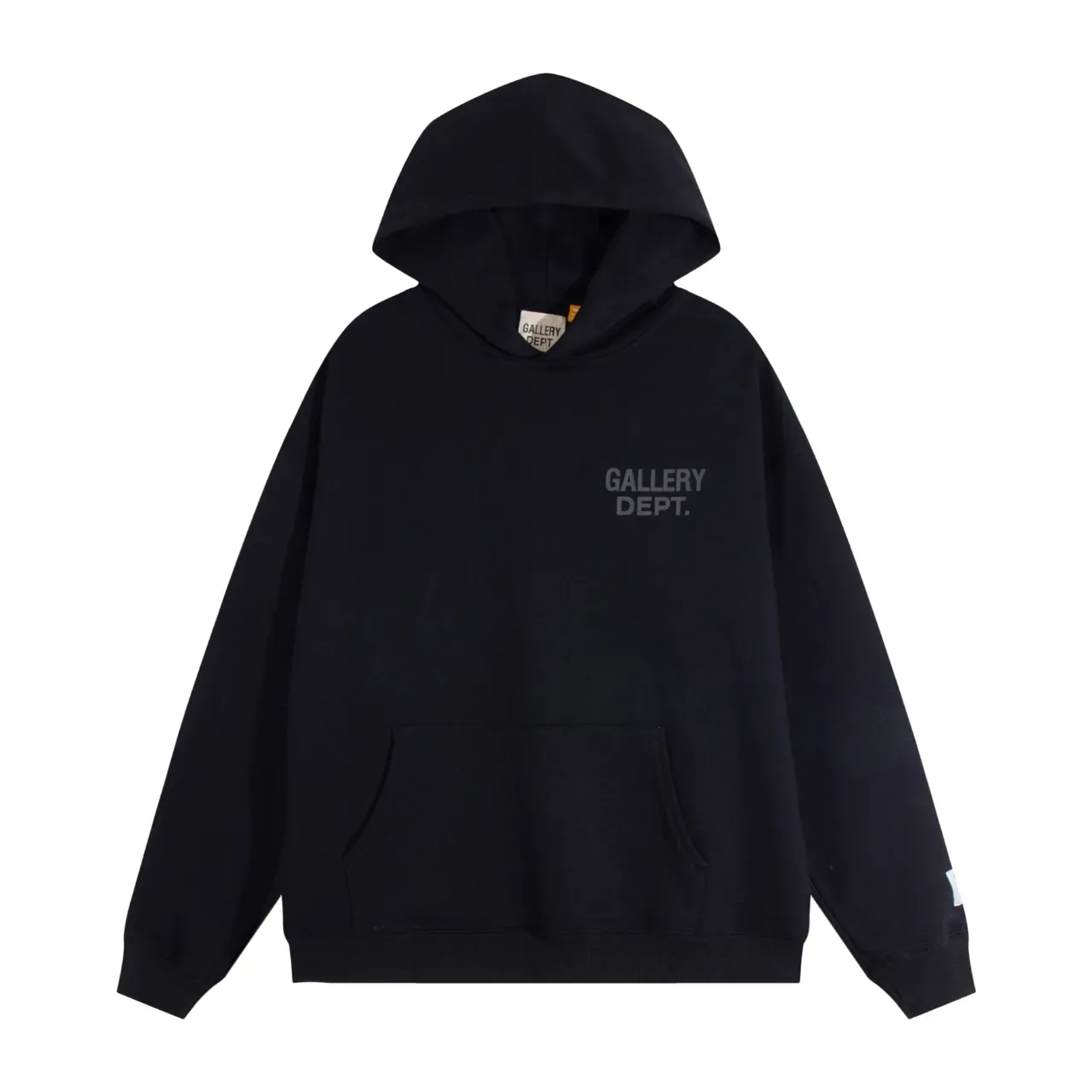 جاكيت هودي Gallery Dept أسود Oversized Fit لوجو مطبوع شاشي 18