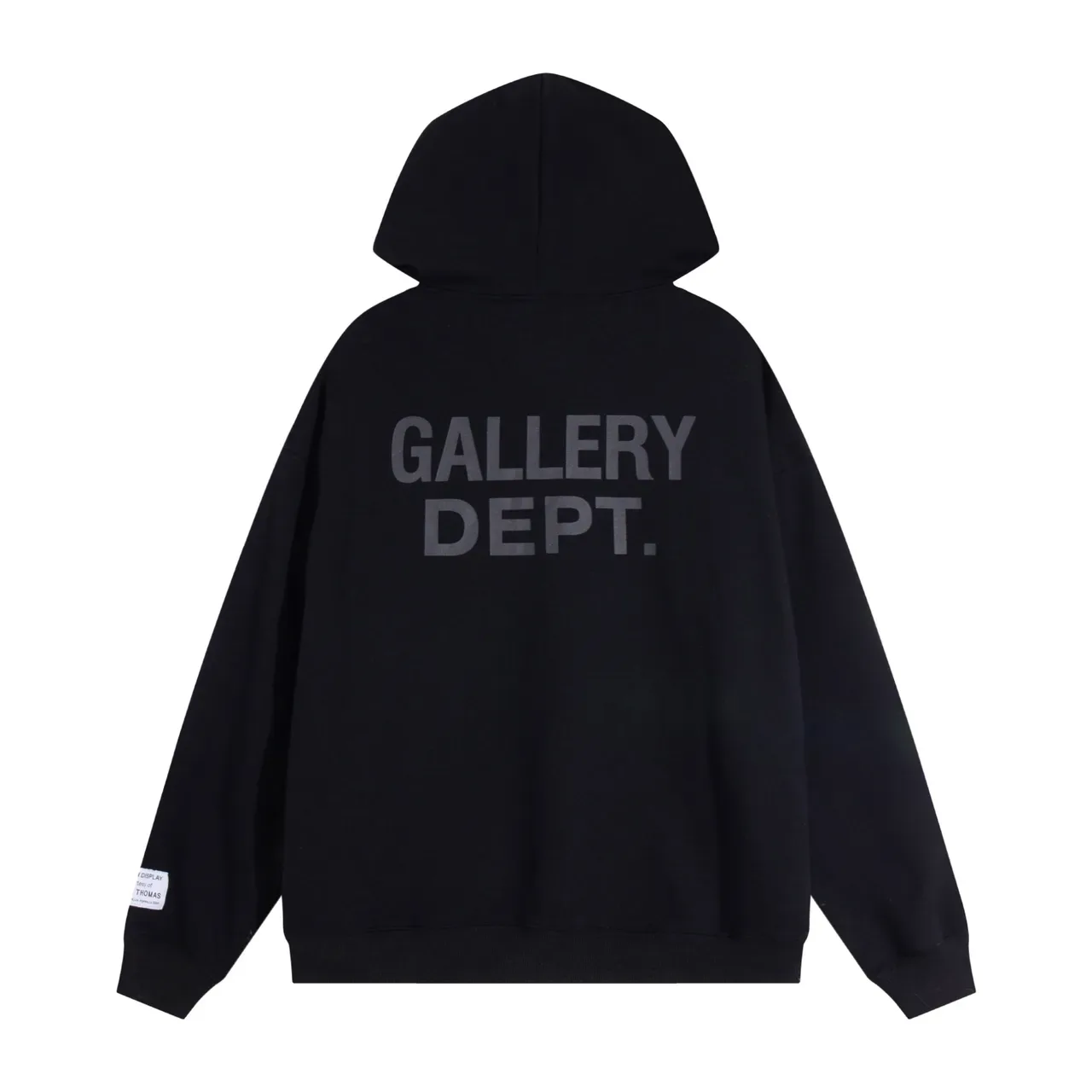 جاكيت هودي Gallery Dept أسود Oversized Fit لوجو مطبوع شاشي 19