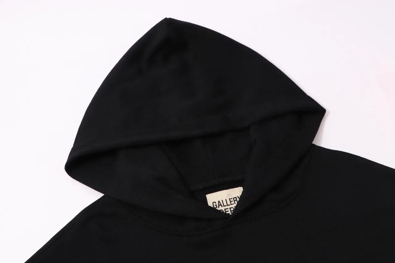 جاكيت هودي Gallery Dept أسود Oversized Fit لوجو مطبوع شاشي 20