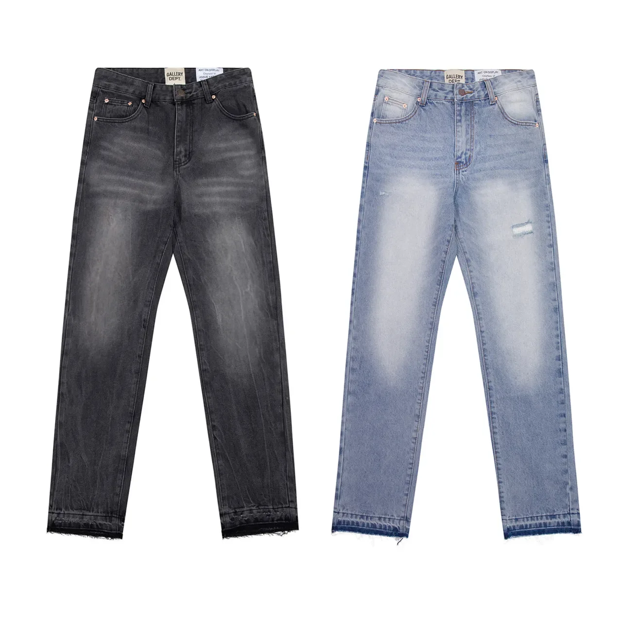 Gallery Dept Jeans Rasgados Lavagem Clara Perna Reta 2
