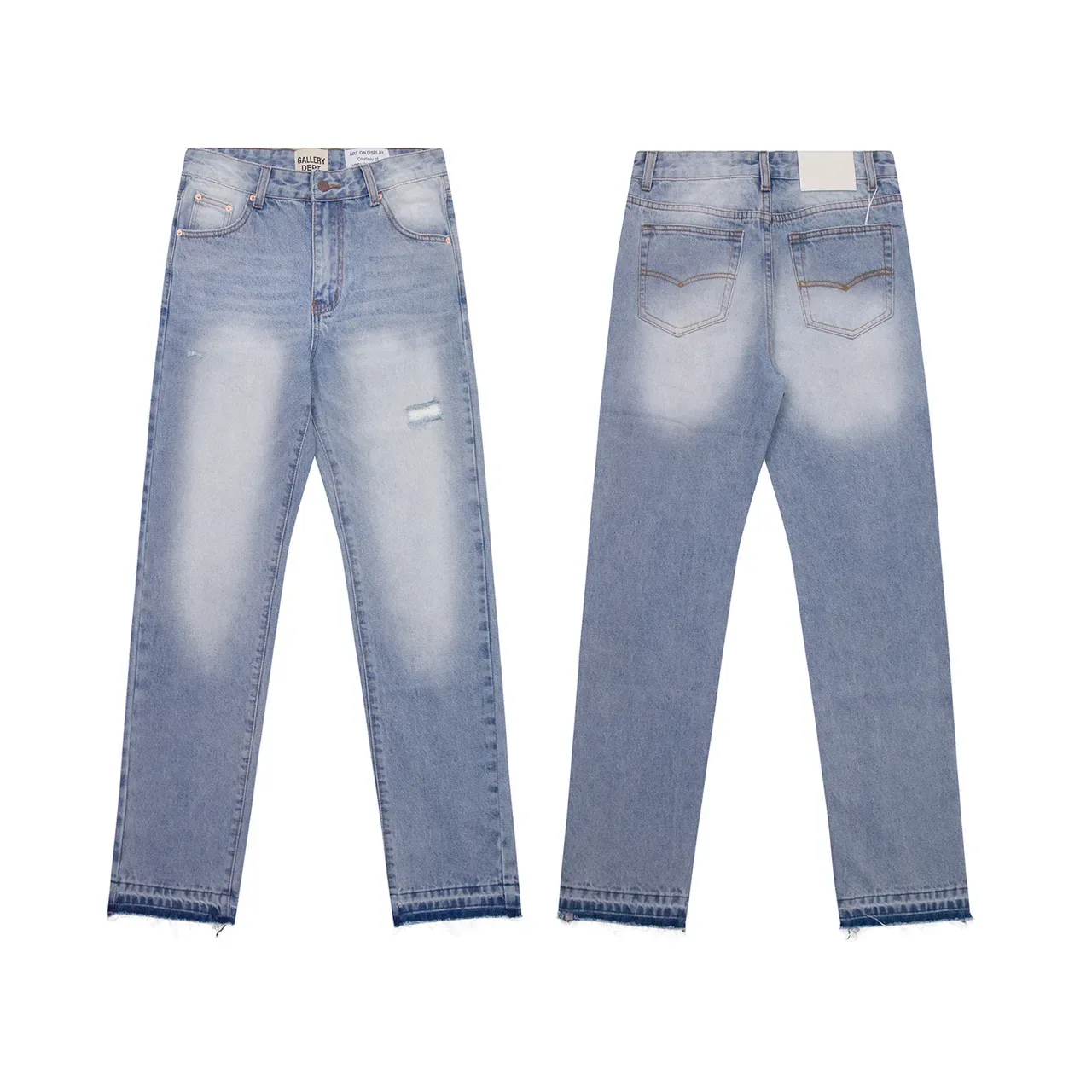 Gallery Dept Jeans Rasgados Lavagem Clara Perna Reta 3