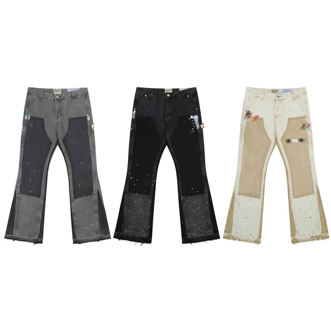 Gallery Dept Éclaboussure de peinture Patchwork Jeans évasés 2