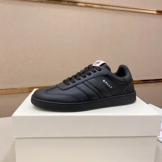 BALLY Black Leather Court-Style Lifestyle Sneaker