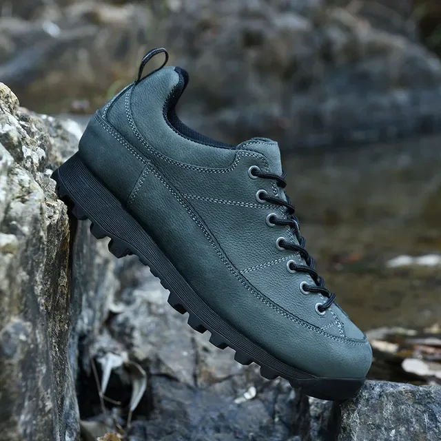 Beige Brown Low-Top Hiking-Style Suede-Like Upper Sneakers 12
