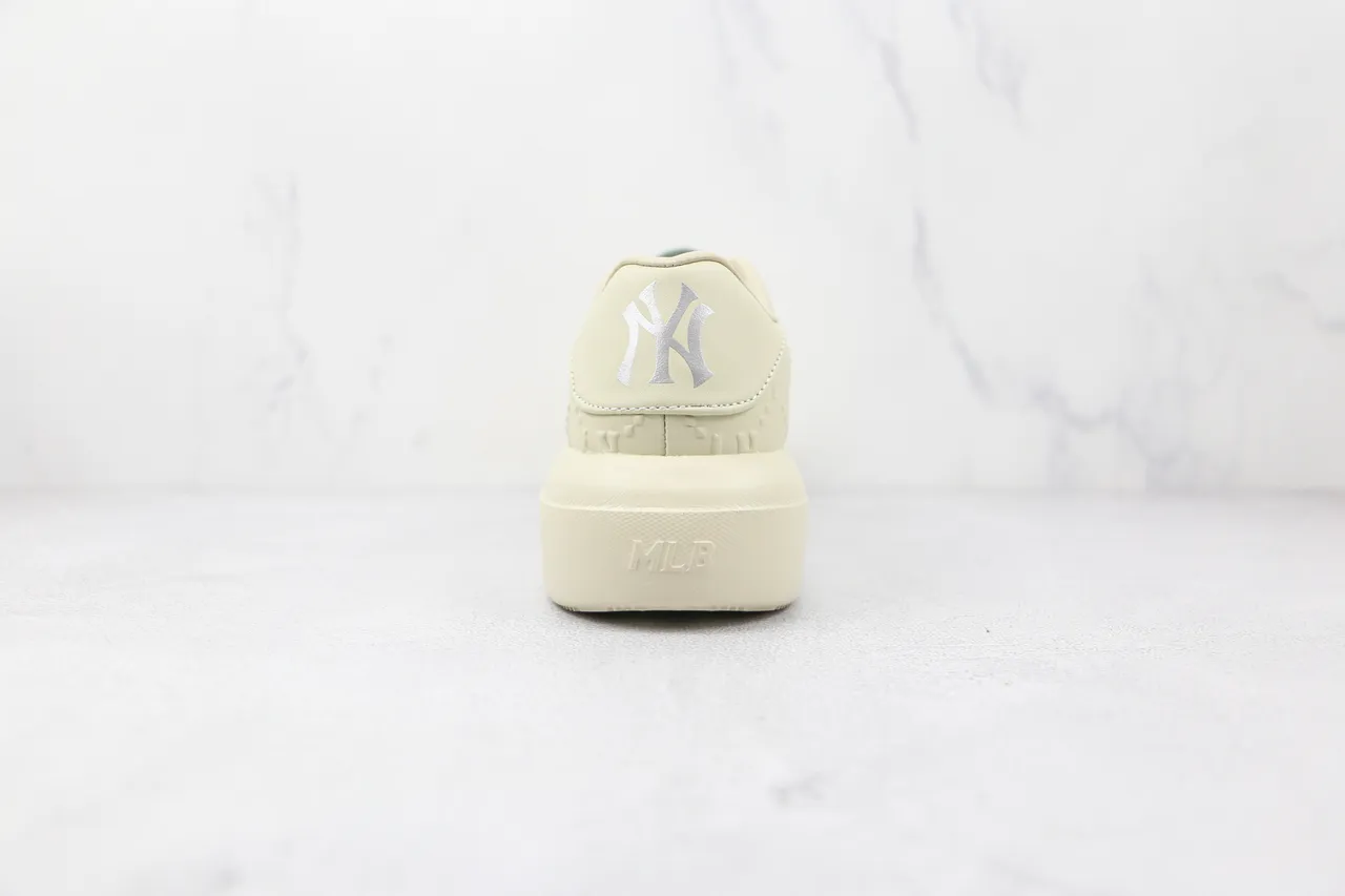 Beige Embossed Monogram Pattern Platform Sole Sneakers 9