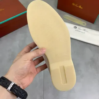 Beige Gold Suede Upper Horsebit Hardware Loafer