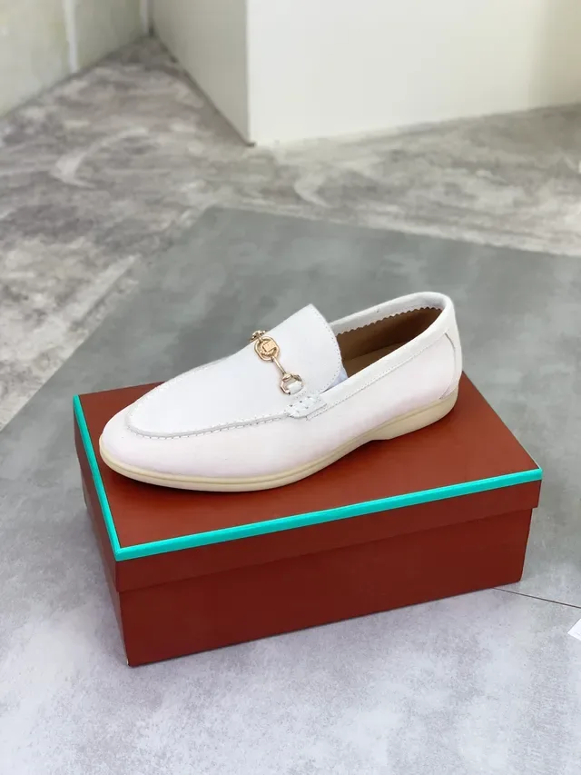 Beige Gold Suede Upper Horsebit Hardware Loafer 3