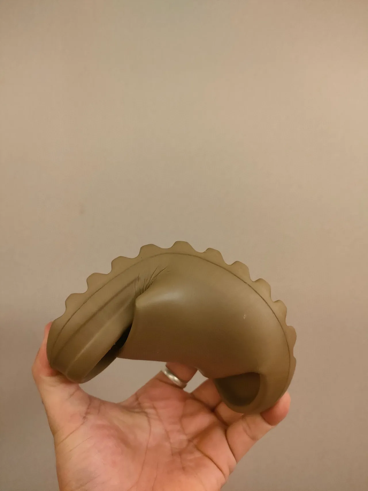 Beige Molded Foam Construction Scalloped Outsole Clog 17