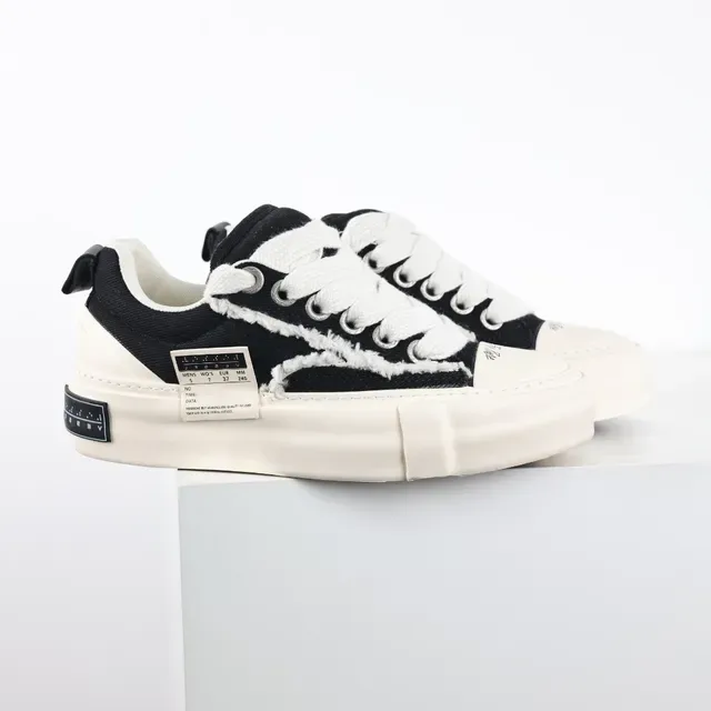 Black and Beige Deconstructed Canvas Sneaker 3