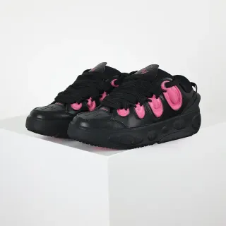 Black and Pink Cutout Detail Lifestyle Sneakers