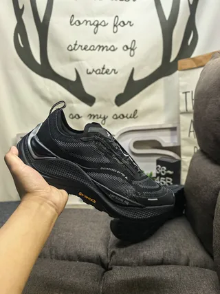 Black and Silver Laceless Chunky Sneakers 5