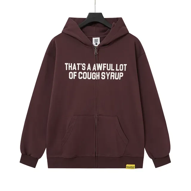 Black Burgundy Full-Zip Oversized Fit Hoodie 5