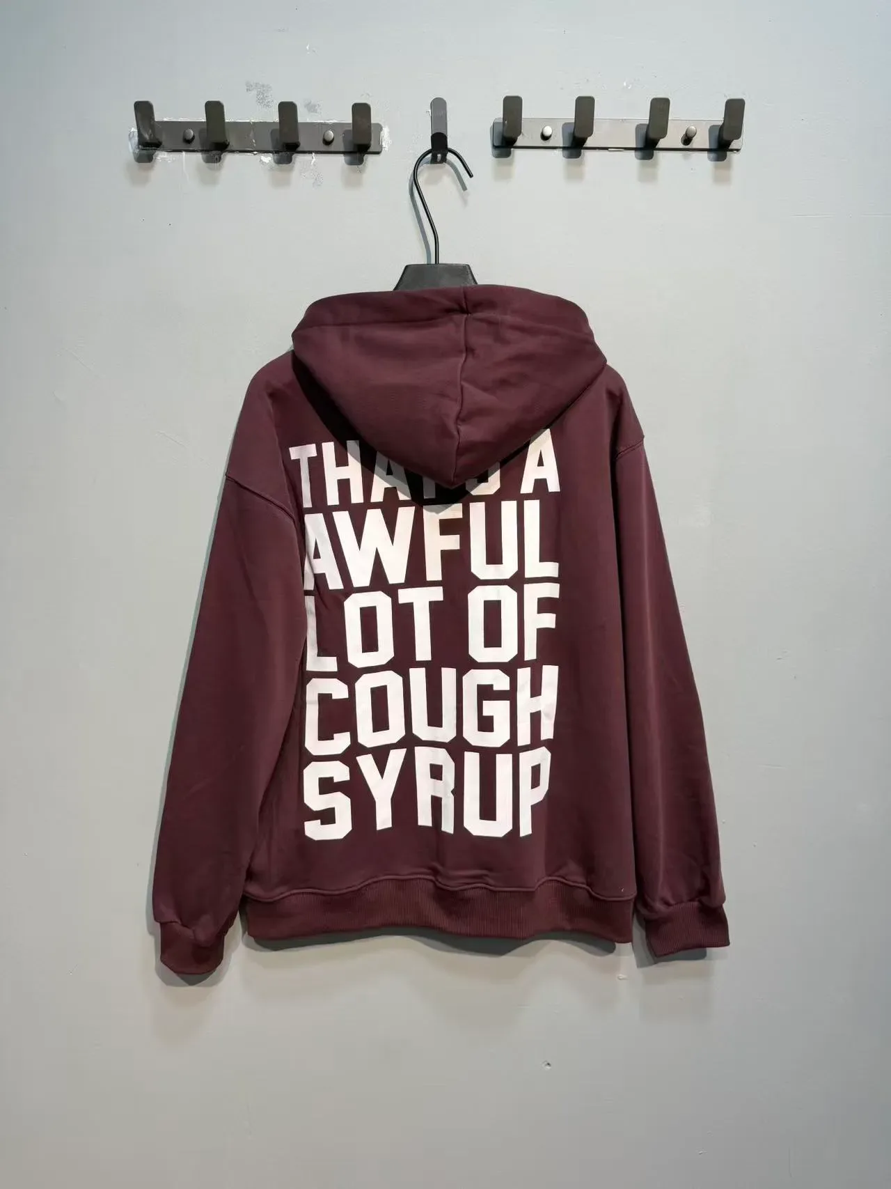 Black Burgundy Full-Zip Oversized Fit Hoodie 10