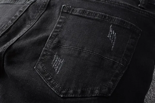 Pantalones Vaqueros Negros Desgastados Ajustados 3