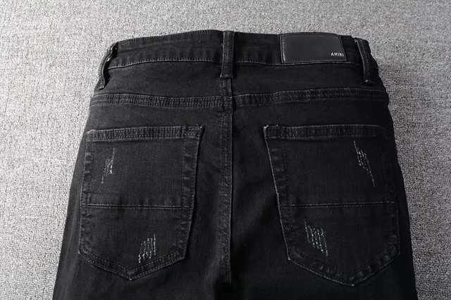 Pantalones Vaqueros Negros Desgastados Ajustados 4