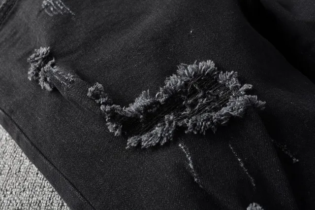 Pantalones Vaqueros Negros Desgastados Ajustados 9