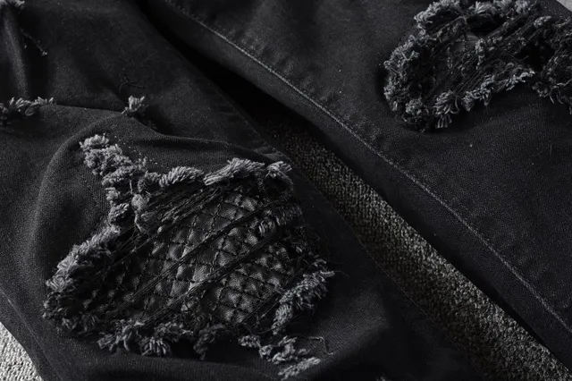 Pantalones Vaqueros Negros Desgastados Ajustados 10