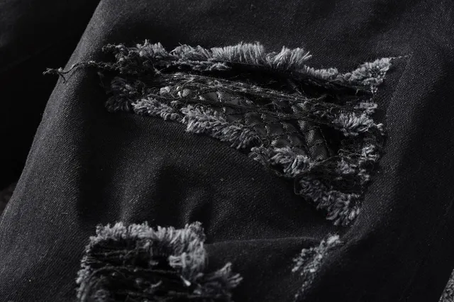 Pantalones Vaqueros Negros Desgastados Ajustados 11