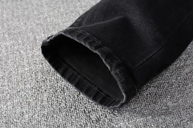 Pantalones Vaqueros Negros Desgastados Ajustados 17