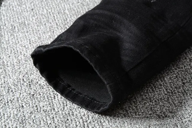 Pantalones Vaqueros Negros Rotos Ajustados 2