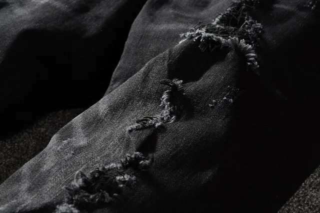 Pantalones Vaqueros Negros Rotos Ajustados 10