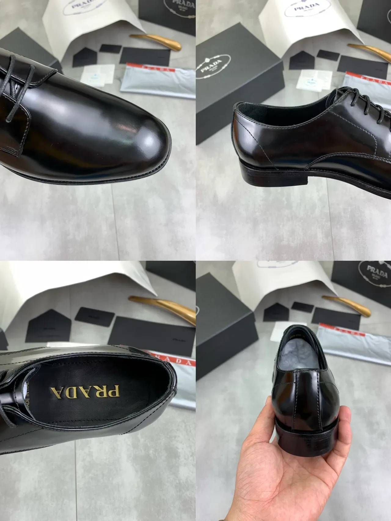 Black Glossy Plain Cap Toe Oxford Shoes 2