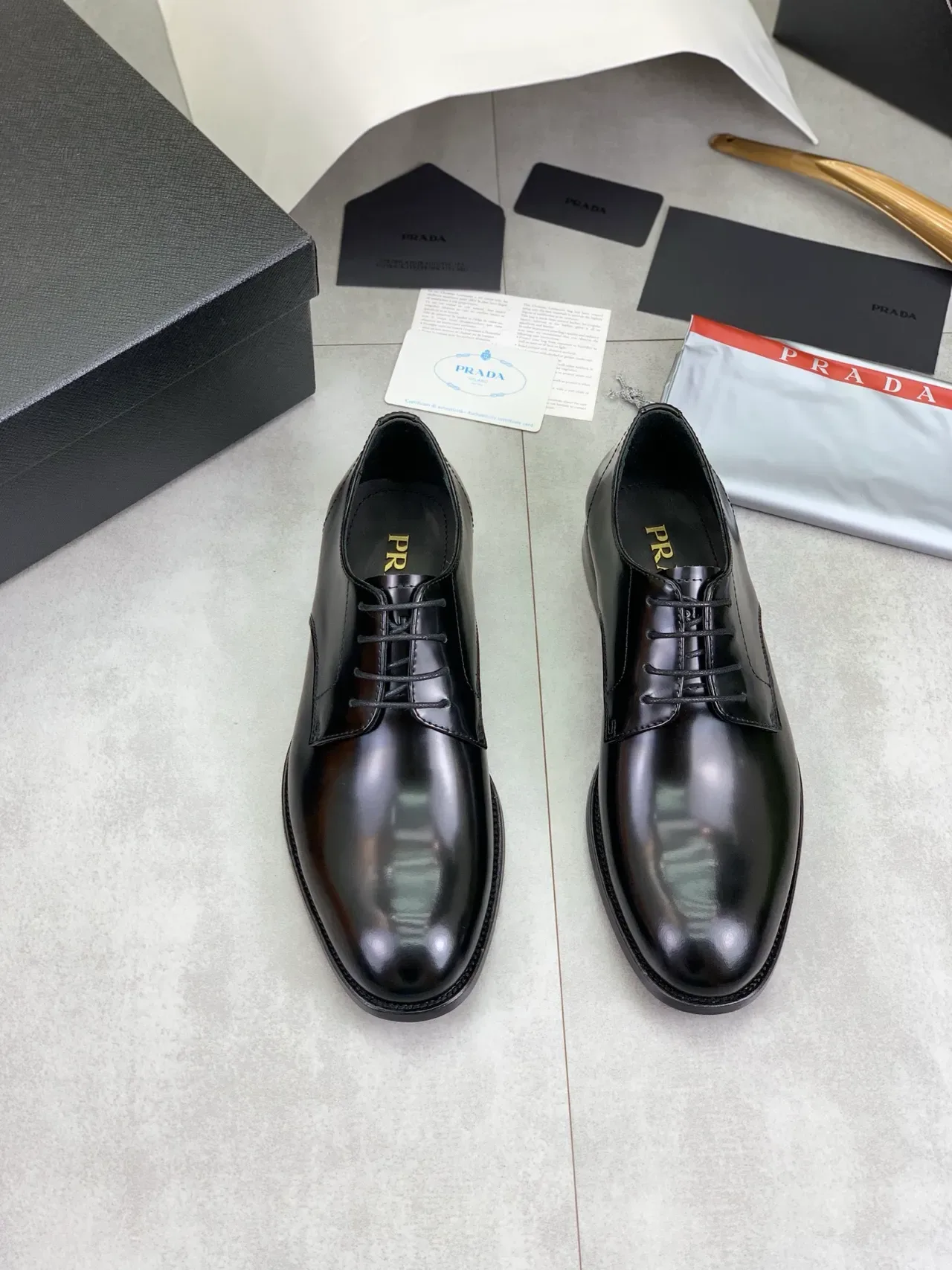 Black Glossy Plain Cap Toe Oxford Shoes 5