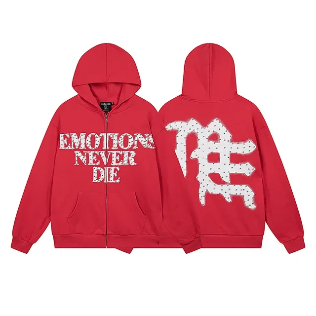 Black Graphic-Print Full-Zip Oversized Hoodie 5