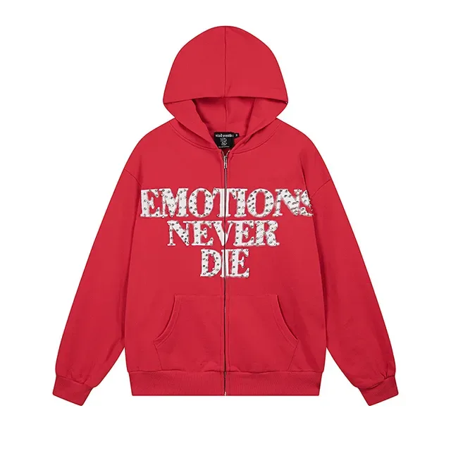 Black Graphic-Print Full-Zip Oversized Hoodie 6
