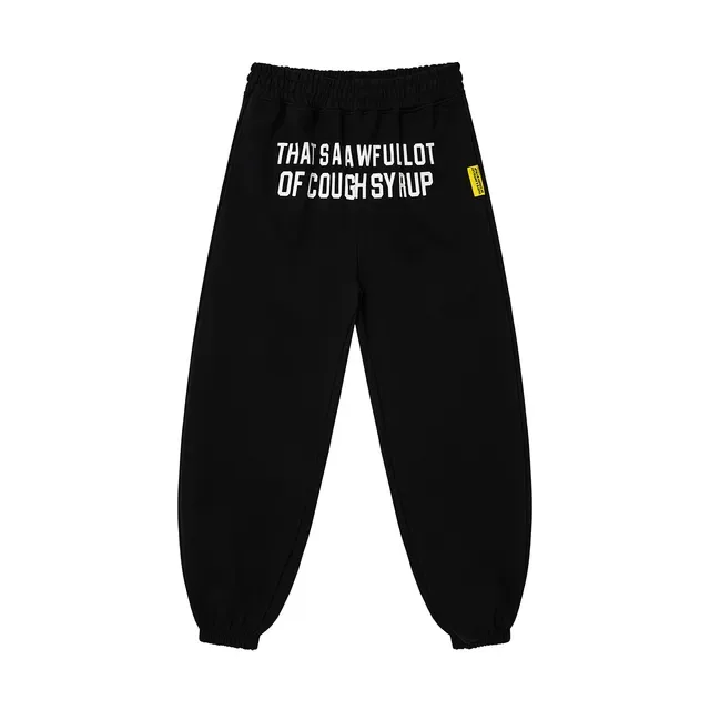Black Graphic Print Jogger Sweatpants 2