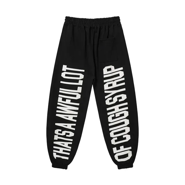 Black Graphic Print Jogger Sweatpants 3