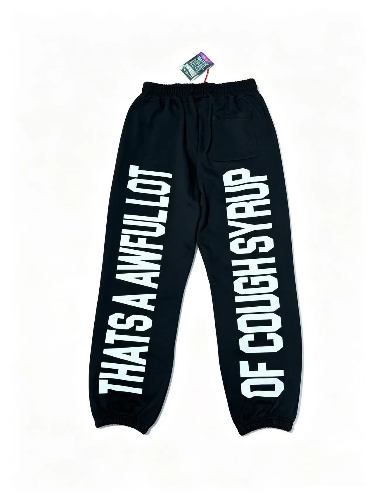 Black Graphic Print Jogger Sweatpants 5