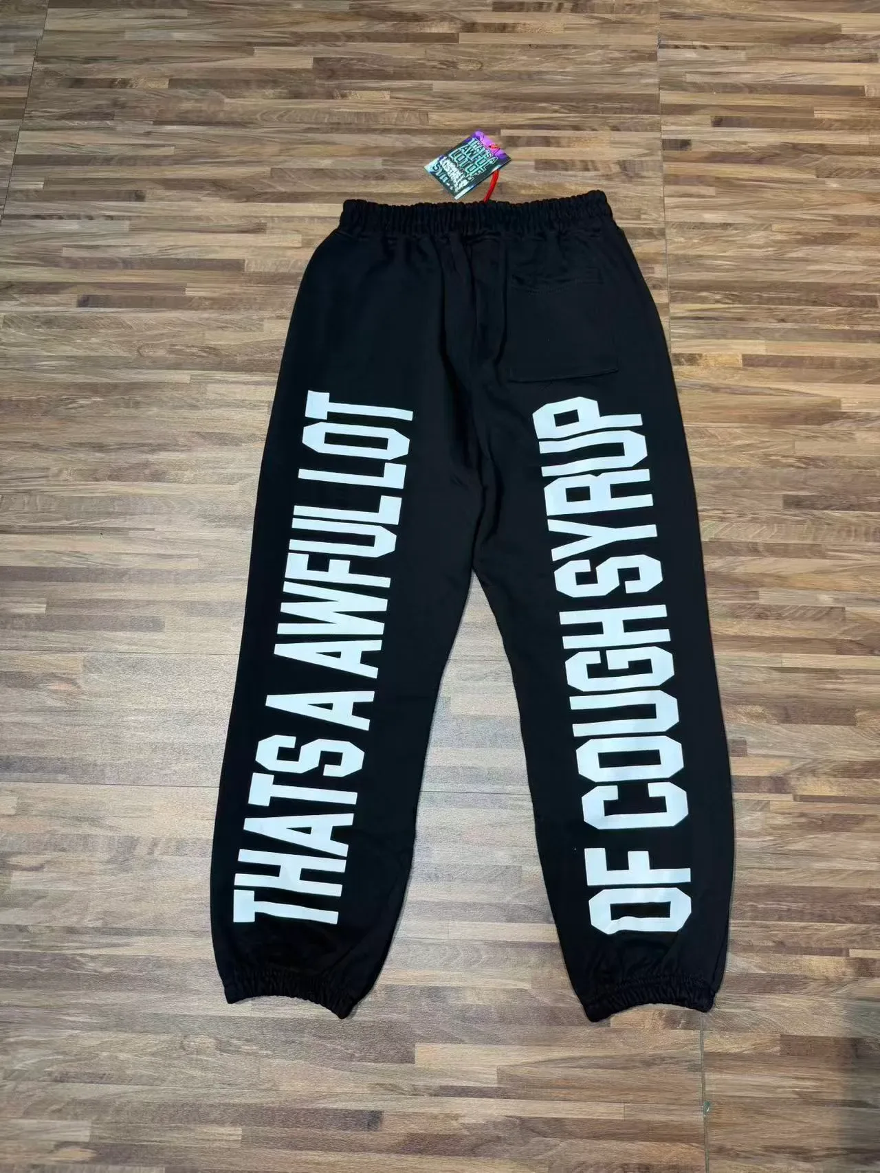 Black Graphic Print Jogger Sweatpants 7