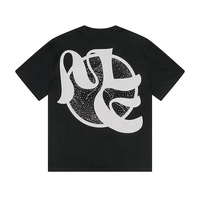 Black Graphic-Print Oversized Double-Sided Angel Motif T-Shirt 3