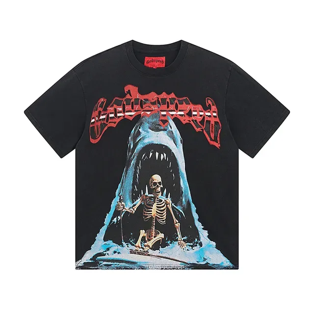 Black Graphic-Print Oversized Double-Sided Art T-Shirt 2