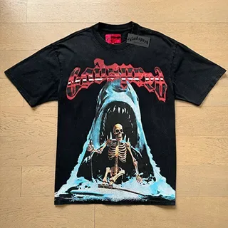 Black Graphic-Print Oversized Double-Sided Art T-Shirt 5
