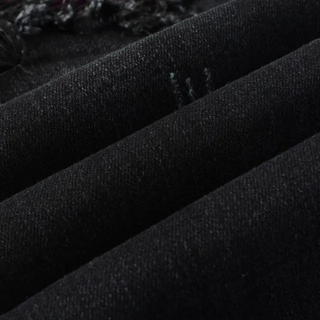 Jeans noirs et violets slim-fit distressed 2