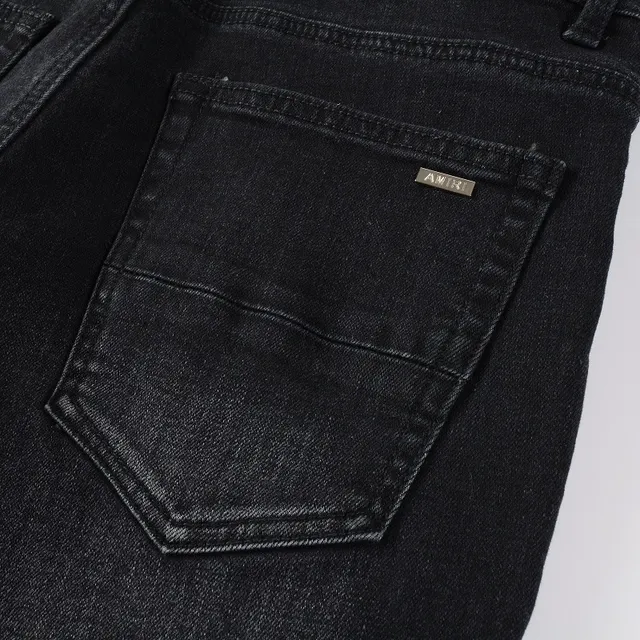 Jeans noirs et violets slim-fit distressed 5