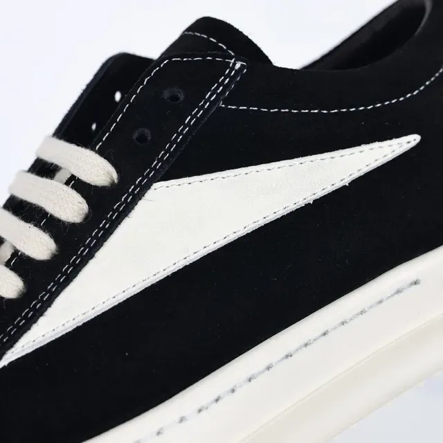 Black Suede Low-Top Platform Sneaker 6