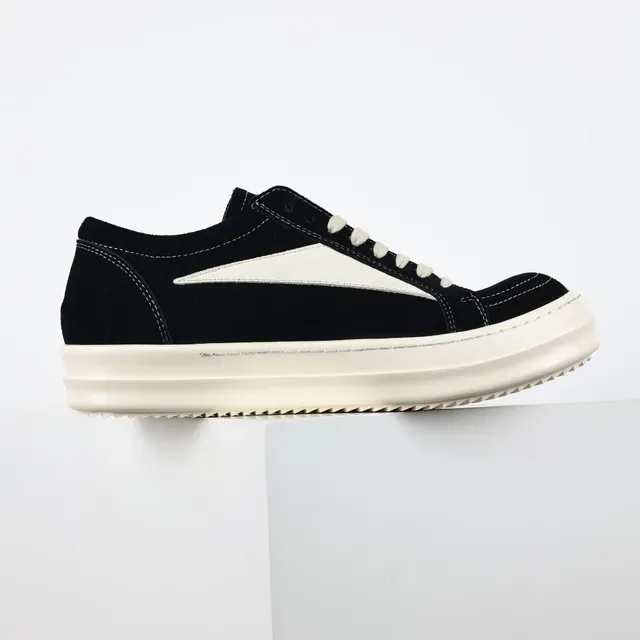Black Suede Low-Top Platform Sneaker 7