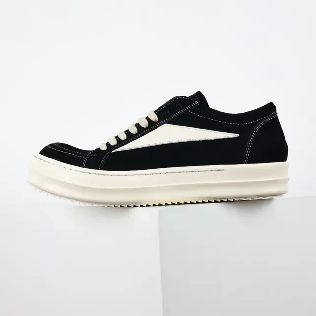 Black Suede Low-Top Platform Sneaker 9