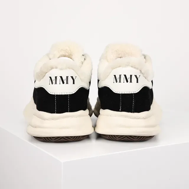 Black Suede Shearling-Collar Lifestyle Sneaker 8