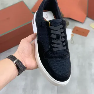 Black White Mesh And Suede Upper Cupsole Sneakers