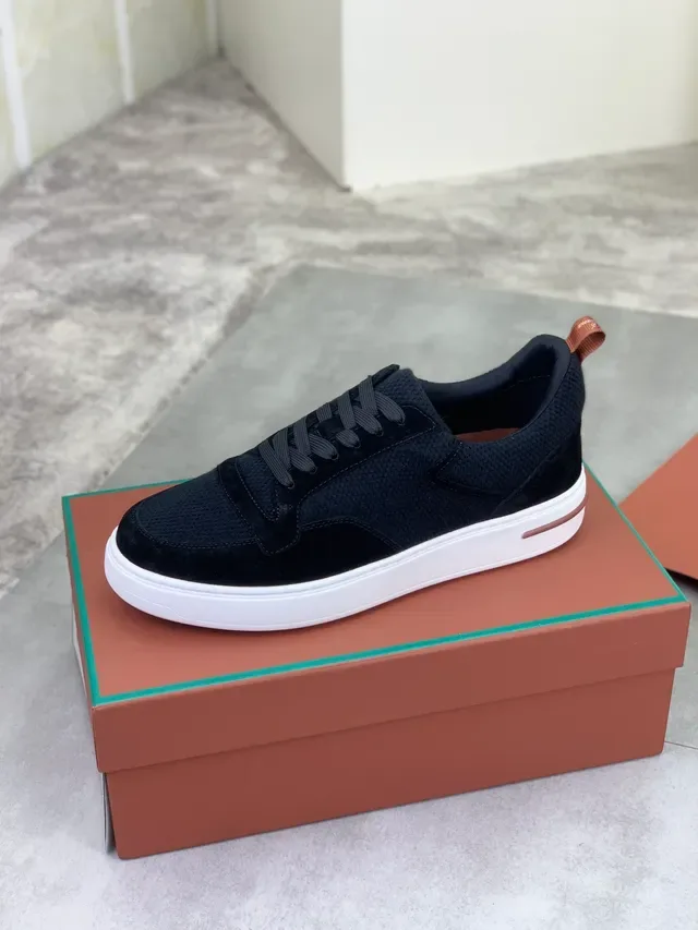 Black White Mesh And Suede Upper Cupsole Sneakers 4
