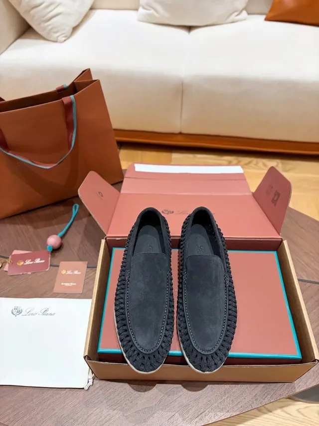 Black Woven Suede Slip-On Loafer 5