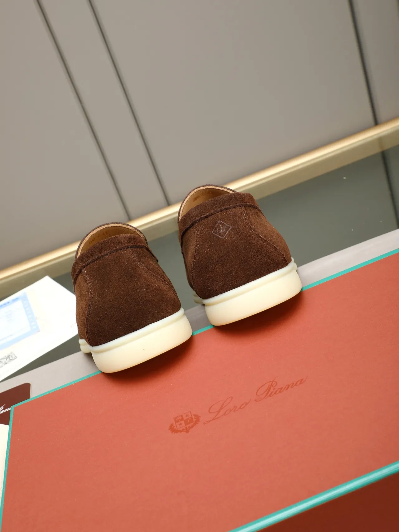 Brown Beige Suede Upper Moc-Toe Stitching Loafer 3
