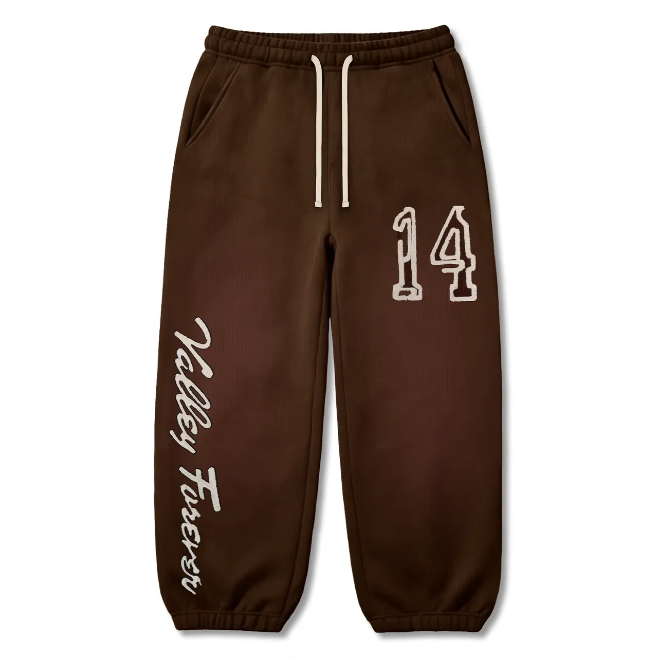 Pantalones sweatpants marrón verde burdeos bordados 10